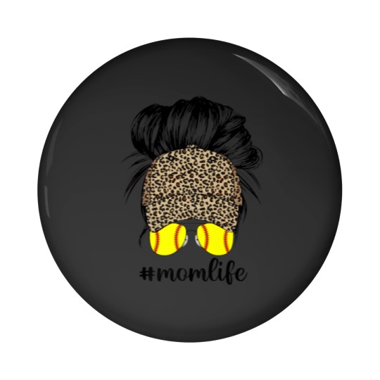 Discover Mom Life Leopard Baseball Cap Messy Bun Softball M Pin Buttons
