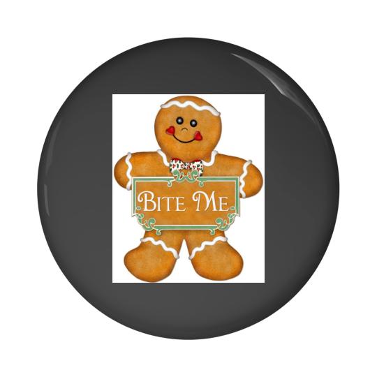 Discover Christmas Gingerbread Man - Bite Me Pin Buttons