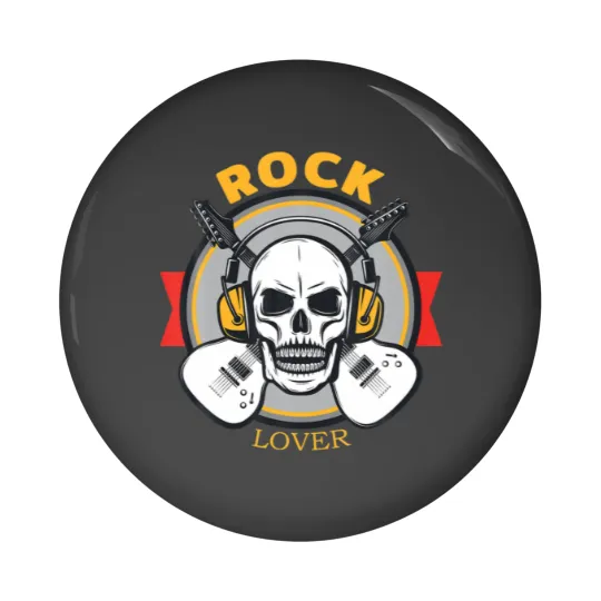 Discover Rock Lover Headphone Skull Boyfriend Modern Specia Pin Buttons