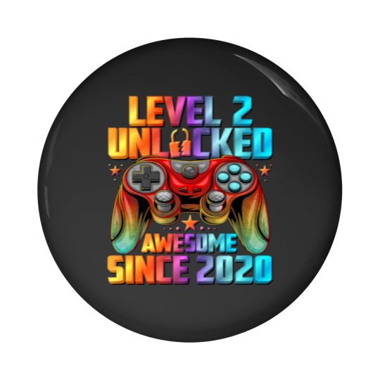 Discover Level 2 Unlocked Awesome Since 2020 2Nd Birthday G Pin Buttons