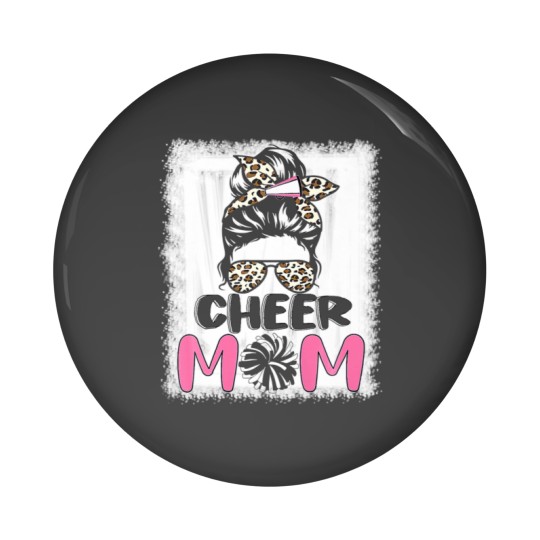 Discover Cute Messy Bun Cheer Mom Funny Leopard Bandana Mot Pin Buttons