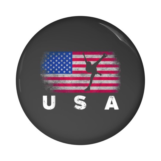 Discover American Flag Figure Skating Cute Us Skaters Pin Buttons
