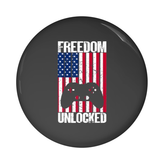 Discover Gamer 4Th Of July Freedom Unlocked Video Games Pin Buttons