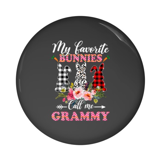 Discover My Favorite Bunnies Call Me Grammy Easter Leopard Pin Buttons