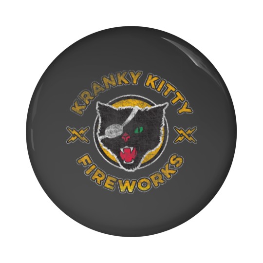 Discover Kranky Kitty Fireworks Funny Pirate Cat Pin Buttons