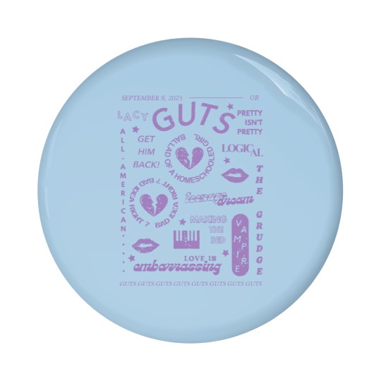 Discover Olivia Rodrigo Guts Graphic Fan Pin Buttons, Music Album Pin Buttons