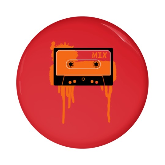 Discover Orange vintage cassette tape Pin Buttons