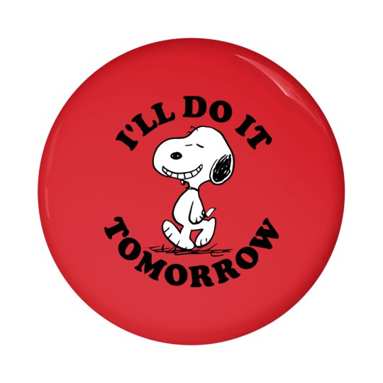 Discover Snoopy I'll Do It Tomorrow Pin Buttons