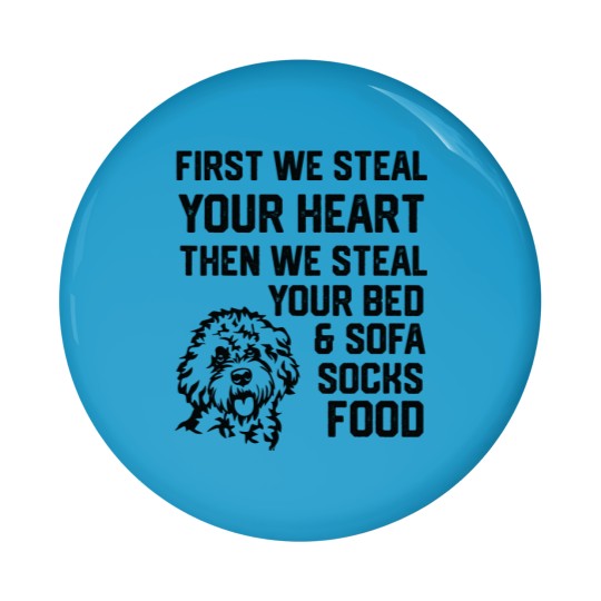 Discover Cockapoo Steal Your Heart Steal Your Bed and Sofa socks food 2 Pin Buttons