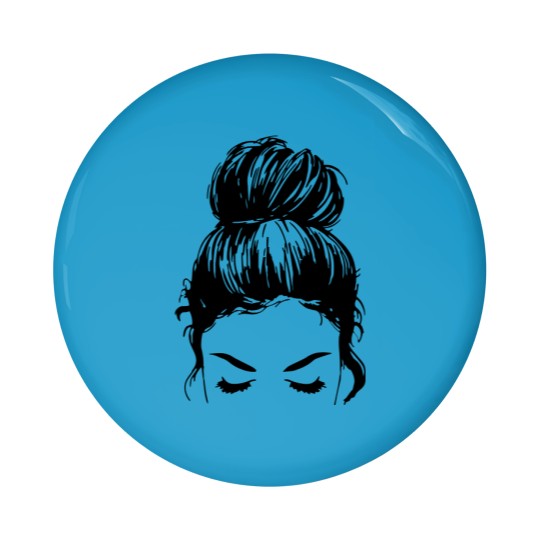 Discover Messy Bun Face Unisex Pin Button