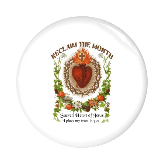 Discover Catholic Pin Buttons Reclaim the Month Sacred Heart of Jesus Pin Buttons