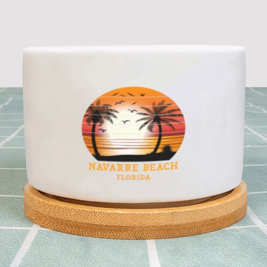 Discover Navarre Beach Florida Vintage Sunset Retro Summer Plant Pots