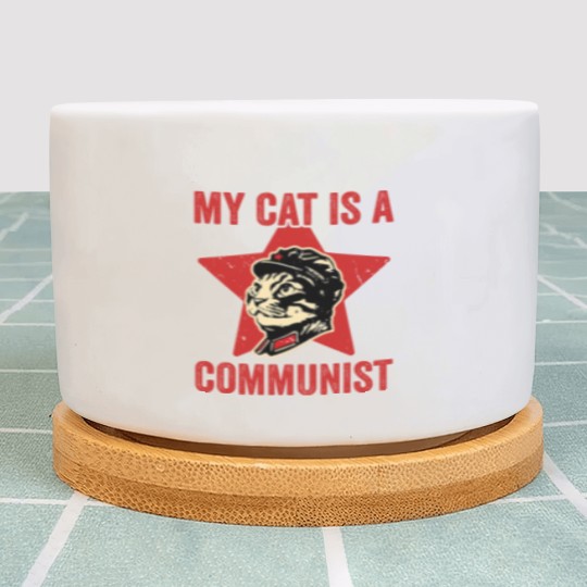 Discover My Cat Is A Communist Vintage Funny Cat Lover Sayi Plant Pots