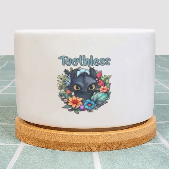 Discover Disneyyy How To Train Your Dragon Toothless Floral Plant Pots, Disneyyy Plant Pots