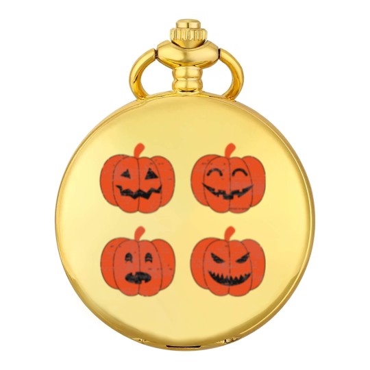 Discover Vintage Look Jack-O-Lantern Pumpkin Halloween Pocket Watches