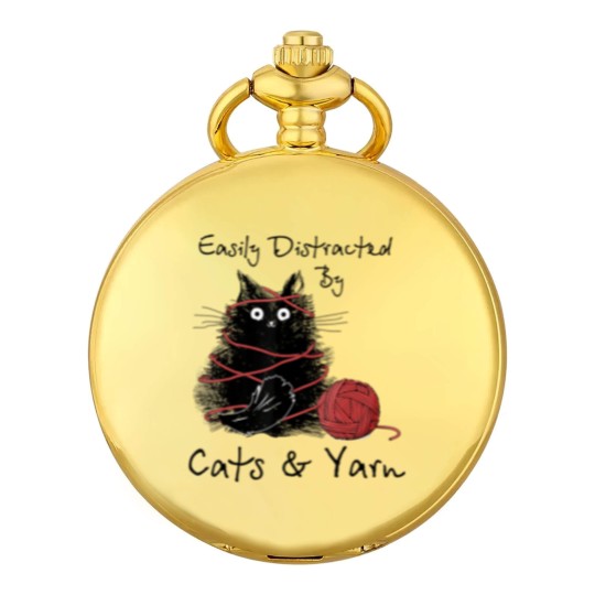 Discover Easily Distracted By Cats And Yarn Knitting Lovers Pocket Watches