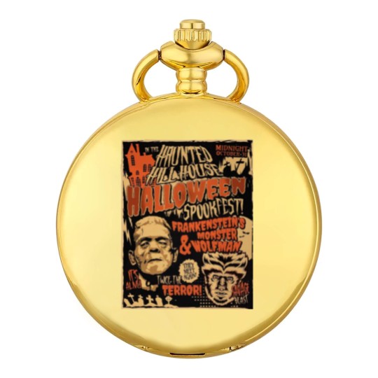 Discover Frankenstein and Wolfman Vintage Retro Halloween , 80's Horror Pocket Watches