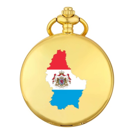 Discover Luxembourg Map Flag With Stroke And Coat Of Arms Pocket Watches