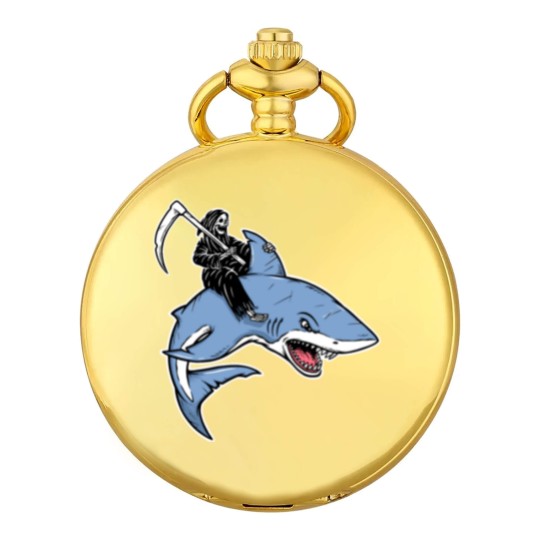 Discover Grim reaper rides a shark Pocket Watches