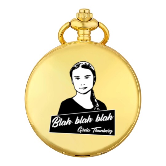 Discover Blah, blah, blah Greta Thunberg Pocket Watches
