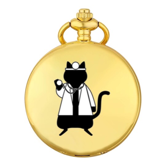 Discover Funny Doctor Cat Vet Physician Trainee Animal Pocket Watches