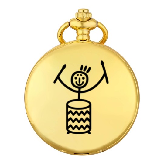 Discover Stick figure with Samba drum Pocket Watches