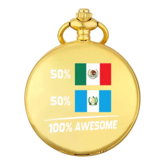 Discover Half Mexican Half Guatemalan Pride Mexico Guatemala Flag Pocket Watches