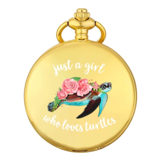 Discover Watercolor Turtle Pocket Watches Just A Girl Who Loves Turtles Floral Sea Turtle