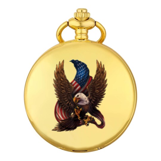 Discover Patriotic American Design With Eagle And Flag Pocket Watches