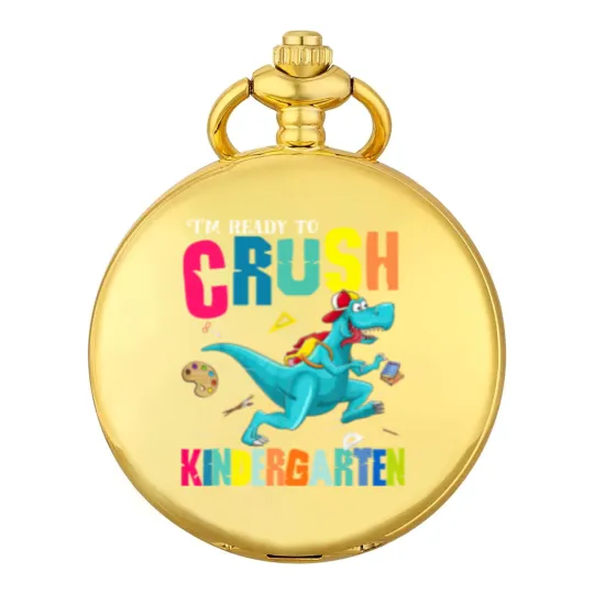 Discover I'm Ready To Crush Kindergarten Dinosaur Back To School Pocket Watches
