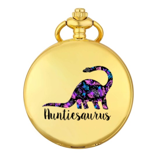Discover Womens Auntiesaurus Pocket Watches Funny Kids Gift for Aunt Cute Graphic Dinosaur Top