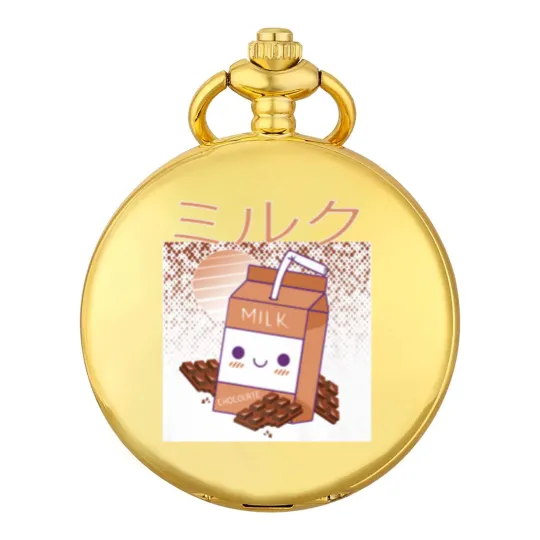 Discover Retro 90s Japanese Kawaii Chocolate Milk Shake Carton Pocket Watches