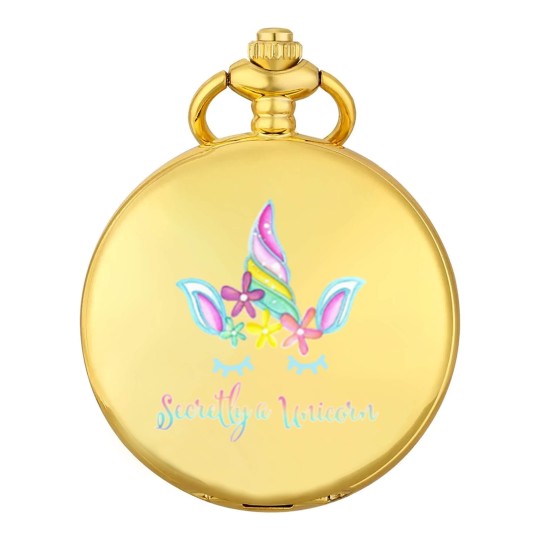Discover Secretly a Unicorn Flowers and Horn Women's Plus Size Pocket Watches