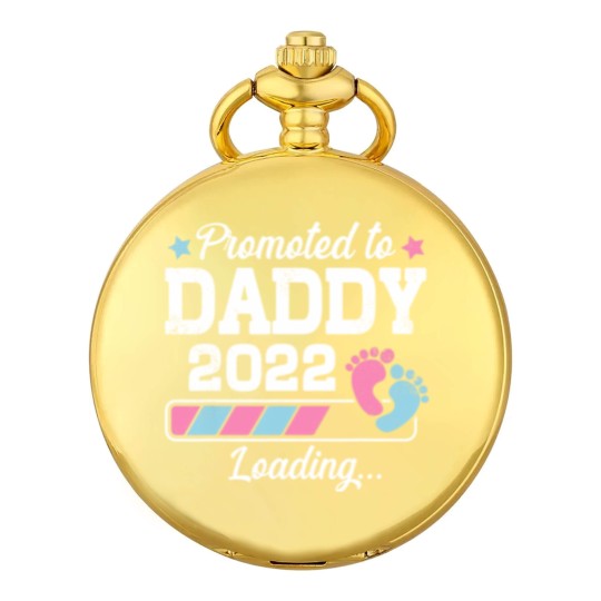 Discover Promoted To Daddy Funny Family With Cute Footprint Pocket Watches
