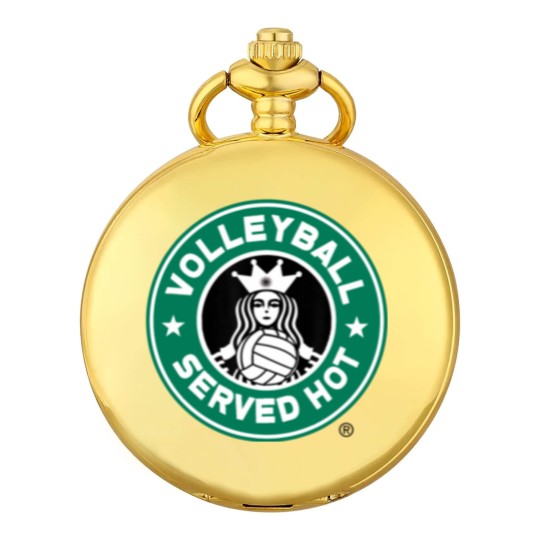 Discover Funny Volleyball Logo Design Pocket Watches