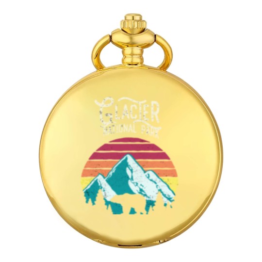Discover Vintage Glacier National Park Mountain Bear Sweat Pocket Watches