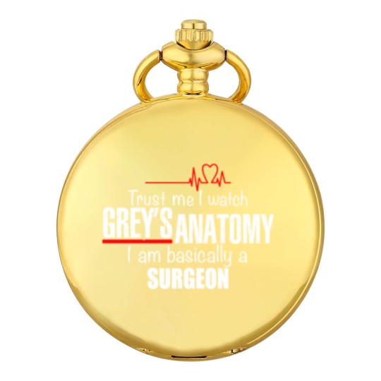 Discover Womens Short Sleeve Funny Pocket Watches with Sayings Trust Me I Watched Greys Anatomy Im Basically a Surgeon Pocket Watches
