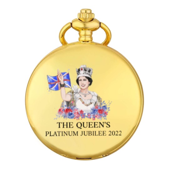 Discover Queen Elizabeth II Platinum Jubilee 1952-2022 CELIBRATION Pocket Watches  Union Jack Pocket Watches The Queen's Crown Royal Pocket Watches