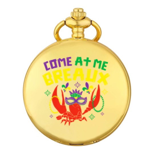 Discover Come At Me Breaux Crawfish Beads Funny Mardi Gras Carnival Pocket Watches