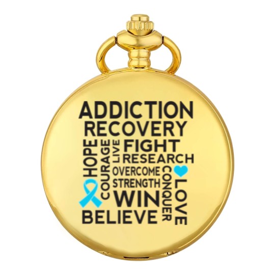 Discover Addiction Recovery Awareness Ribbon - Addiction Recovery Awareness - Pocket Watches