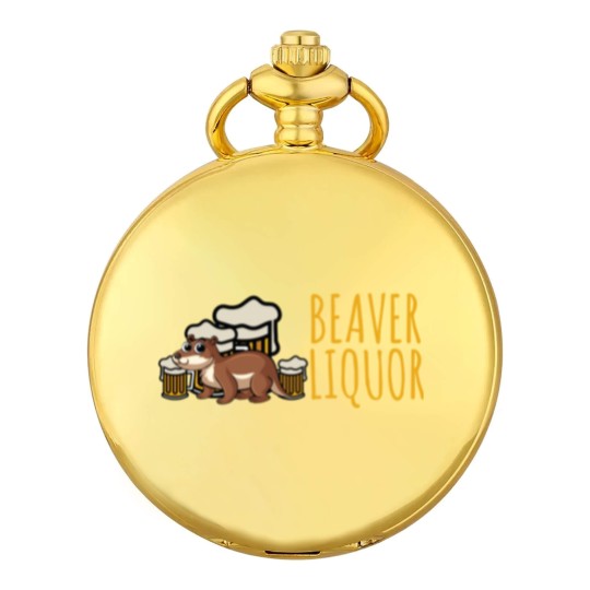 Discover Funny Beaver Liquor Animal Pun Beer Lover Drinking Pocket Watches