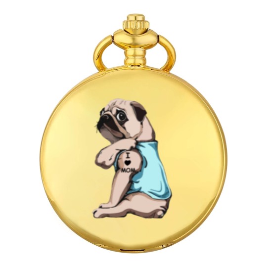 Discover Pug Dog I Love Mom Pocket Watches