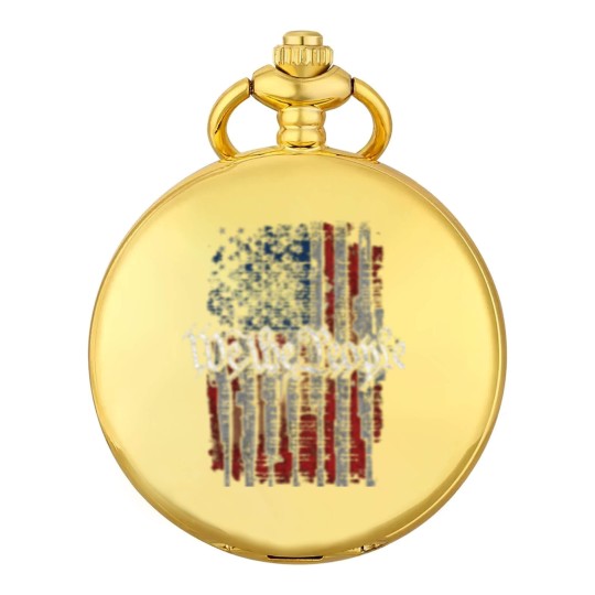 Discover Defending Freedom Collection We The People American Flag Short Sleeve Pocket Watches-Black-XL
