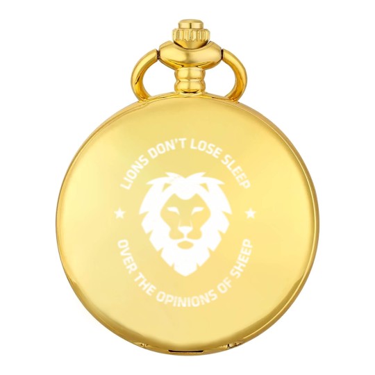 Discover Lions Don't Lose Sleep Over Sheep Distressed Graphic Pocket Watches