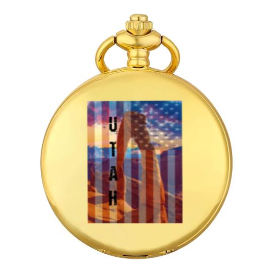 Discover Utah American Flag Pocket Watches