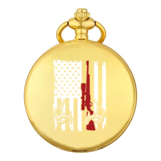 Discover Deer Hunting American Flag Pocket Watches