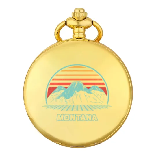 Discover Montana Retro Mountain Hiking 80s Style Pocket Watches