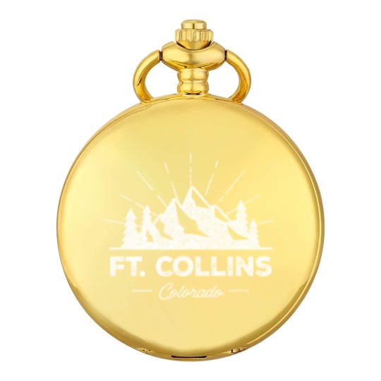 Discover Ft Fort Collins Colorado CO Pocket Watches Vintage Hiking Retro Pocket Watches
