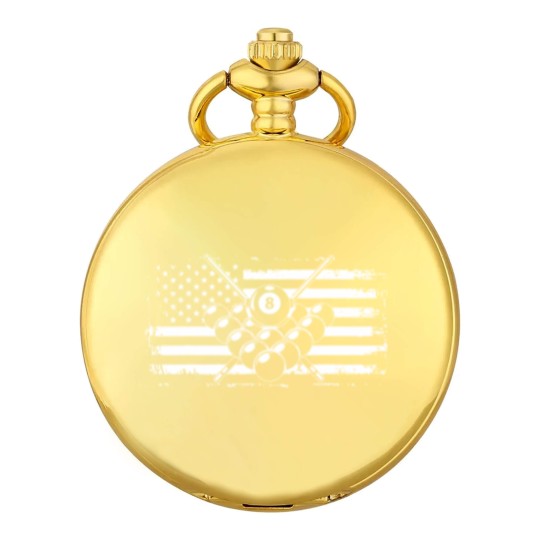 Discover Billiards Pool American Flag Pocket Watches