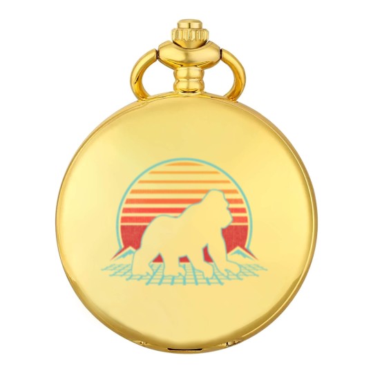 Discover Gorilla Silhouette Pocket Watches Silverback Retro Vintage 80s Style